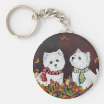Autumn Westies Key Chain