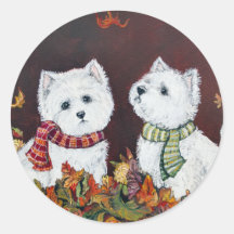 Autumn Westies Sticker
