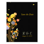 Autumn Whimsical Trees Black & Gold Save the Date Custom Invites
