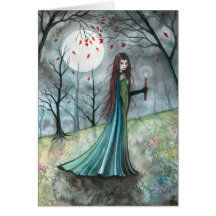 Autumn Wood Vampire Gothic Card Notecard