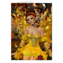 Autumn's Dance Fae Fantasy Art Card