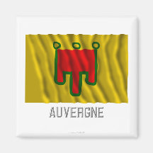 Auvergne waving flag with name refrigerator magnet
