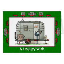 Avion Camper Trailer Holiday Wish Cards