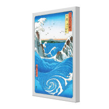 Awa Province, Naruto Whirlpools by Ando Hiroshige Stretched Canvas Prints