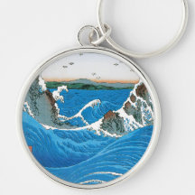 Awa Province, Naruto Whirlpools by Ando Hiroshige Key Chains
