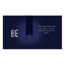 Awareness Business Card Navy Blue Ribbon
