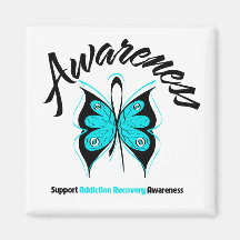 AWARENESS Butterfly Addiction Recovery Fridge Magnet
