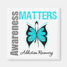 Awareness Matters Butterfly Addiction Recovery Magnets