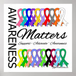 Awareness Matters Ribbons Of Cancer Posters