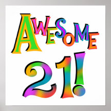 Awesome 21 Birthday T-shirts and Gifts Posters