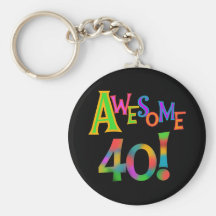 Awesome 40 Birthday T-shirts and Gifts Key Chain