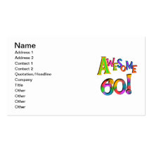 Awesome 60 Birthday T-shirts and Gifts Business Card Templates