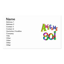 Awesome 80 Birthday T-shirts and Gifts Business Card