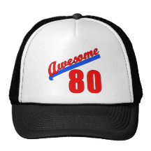 Awesome at 80 Years Old 80th Birthday Mesh Hats