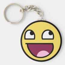 awesome /b/ smiley face keychain