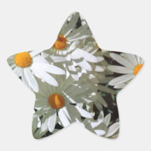 Awesome Flowers Yellow Centers Floral Display Star Stickers