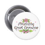 Awesome Great Grandma T-Shirt Button