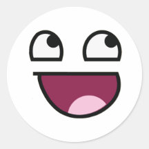 Awesome Lulz Smiley Face Round Sticker