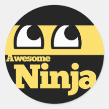 Awesome Ninja Round Stickers
