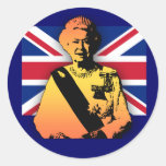 Awesome Pop Art Diamond Jubilee with Union Jack Round Sticker
