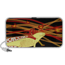 Axolotl Gold-Albino auf Schwarz Laptop Speaker