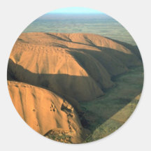 Ayers Rock at sunset, Australia Desert Round Stickers