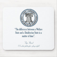 Ayn Rand Quote (Totalitarianism) Mouse Pads