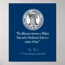 Ayn Rand Quote (Totalitarianism) Poster