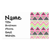 Aztec Andes Tribal Mountains Chevron Zig Zags Business Card