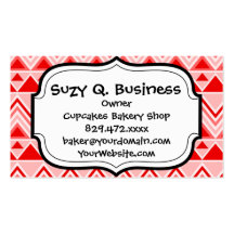 Aztec Andes Tribal Mountains Triangles Chevron Red Business Cards