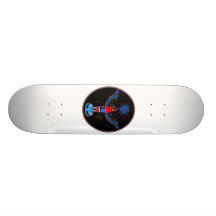 aztec black style eagle sun symbols pagan design.p skateboard