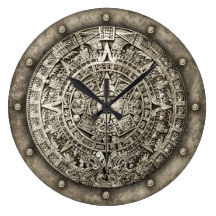 Aztec Calendar Round Wall Clock