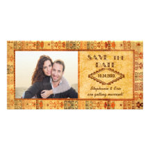 Aztec Fiesta Engagement Picture Save the Date Customized Photo Card