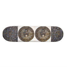 Aztec Mayan Calendar With Skull Skateboard