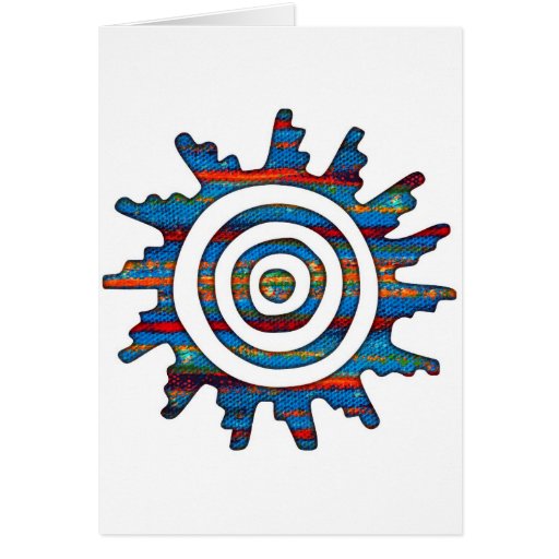 Aztec Mayan Multi-Coloured Sundial Greeting Card | Zazzle