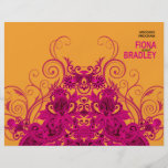 Aztec Paisley Wedding Program fuschia nectarine Personalized Flyer