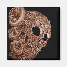 aztec skull RITON TATTOO Magnets