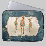 Azure & Amber Giraffes  Computer Sleeve laptop sleeves