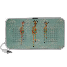 Azure & Amber Giraffes Doodle Speaker