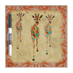 Azure & Amber Giraffes Dry Erase Board