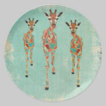 Azure & Amber Giraffes Plate plates