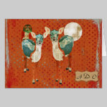 Azure Deer & Rose Owl Monogram Notecard cards