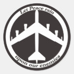 B-52 Peace sign Round Stickers