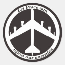 B-52 Peace sign Round Stickers