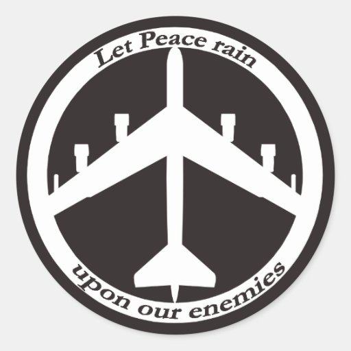 B-52 Peace sign Round Stickers