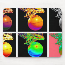 B-Ball Basketball Hoops Pop Art Mousepads