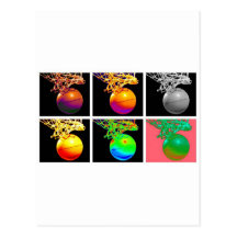 B-Ball Basketball Hoops Pop Art Post Card