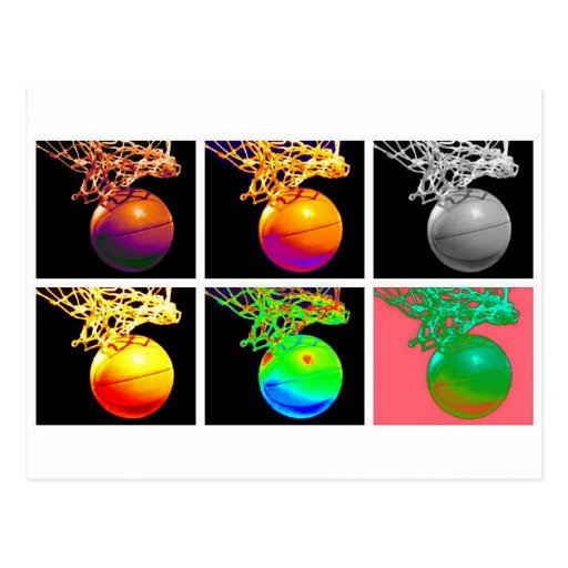 B-Ball Basketball Hoops Pop Art Post Cards