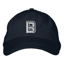 B Hat White Embroidered Baseball Cap
