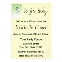 B is for Baby Shower invitations